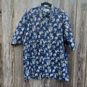 CAMPIA Moda Palm Tree Tropical Button Down Shirt Mens XL NWT NEW